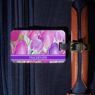 ELEGANT Watercolor Floral Luggage Tag