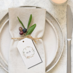 Elegant Watercolor Floral Monogram Wedding Gift Ta Tags