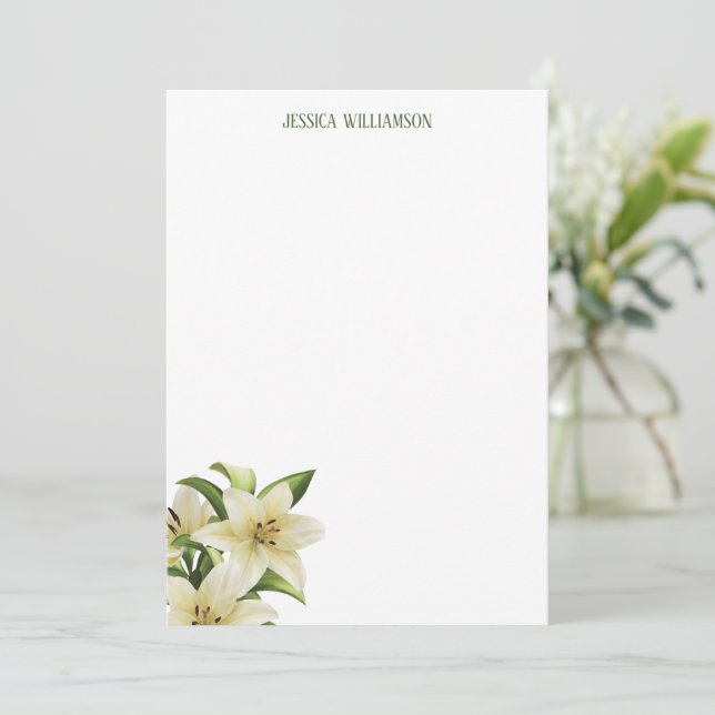  Elegant Watercolor Floral Note Card (Standing Front)