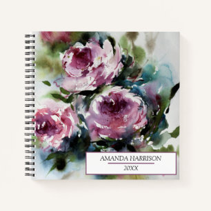 Elegant Watercolor Floral Notebook
