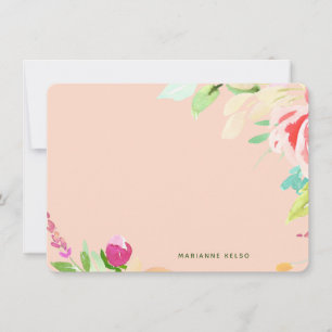 Elegant Watercolor Floral Personalised Blush Pink Card