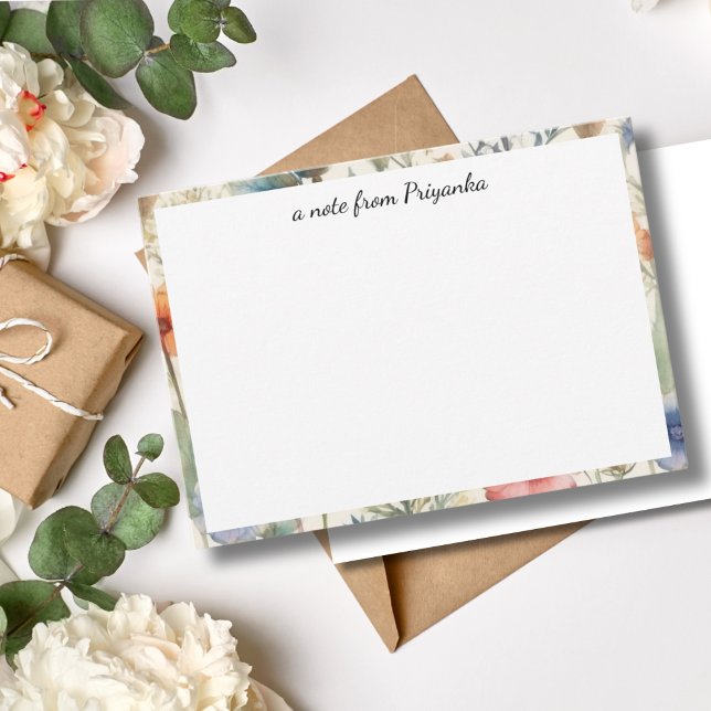 Elegant Watercolor Floral Personalised  Card (Creator Uploaded)