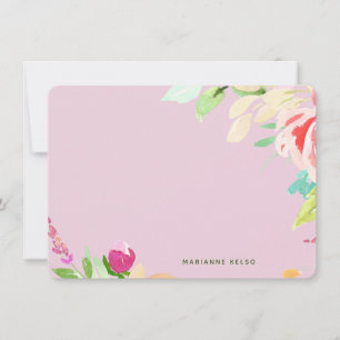 Elegant Watercolor Floral Personalised Fuchsia Card