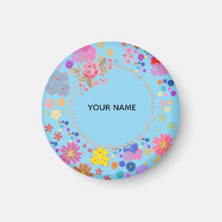 Elegant Watercolor Floral Personalised Name Magnet