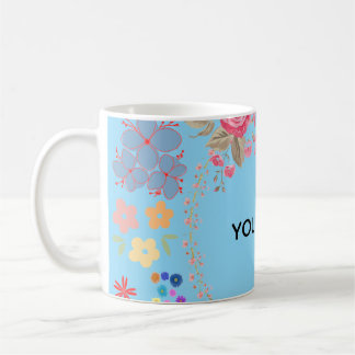 Elegant Watercolor Floral Personalised Name mug
