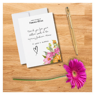 Elegant Watercolor Floral Pink Yellow Personalised Card