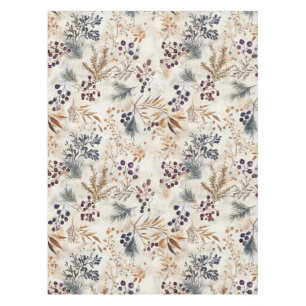 Elegant Watercolor Floral Red, Gold, Green, Purple Tablecloth