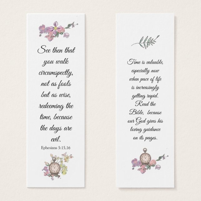 Elegant Watercolor Floral Religious Bible Wisdom (Front & Back)