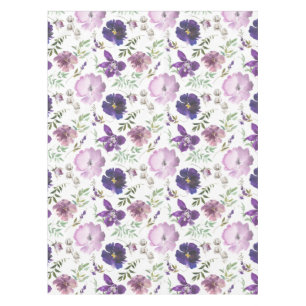 Elegant Watercolor Floral Roses Lavender Purple  Tablecloth