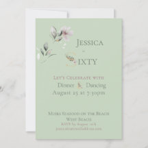 Elegant Watercolor Floral Sage 60th Birthday 