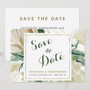Elegant Watercolor Floral Save The Date Card