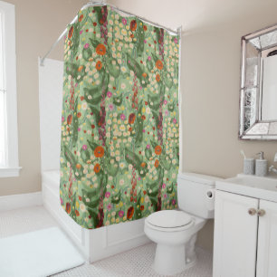 Elegant Watercolor Floral Spring Wildflower Patter Shower Curtain