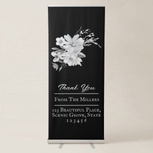 Elegant Watercolor Floral Thank You Retractable Banner