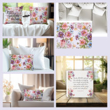 Elegant Watercolor Floral Throw Pillow