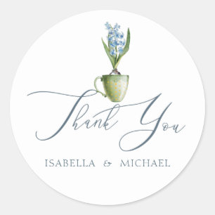 Elegant Watercolor Floral Wedding Classic Round Sticker