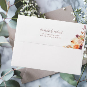 Elegant Watercolor Floral Wedding Envelope 