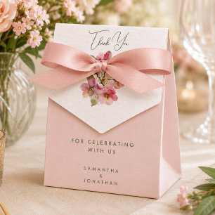 elegant watercolor floral wedding favour box