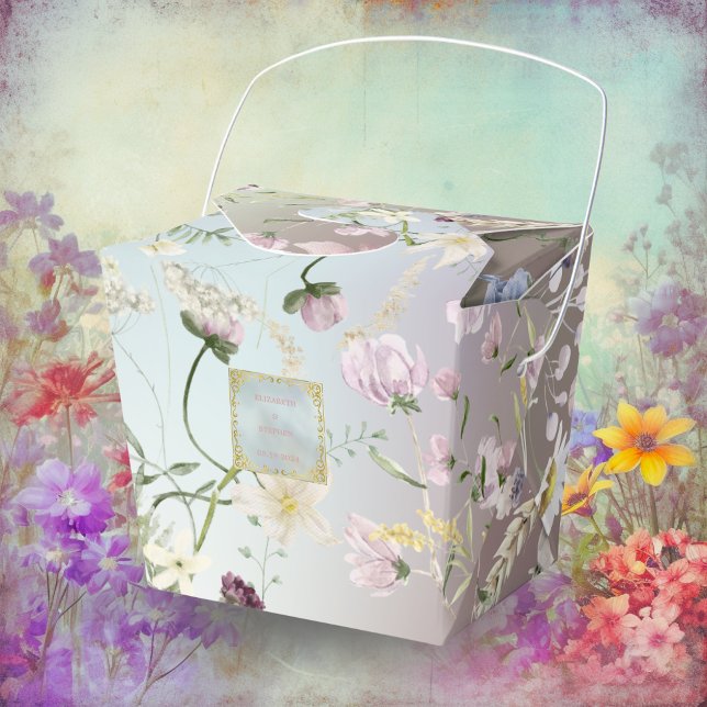 Elegant Watercolor Floral Wedding Favour Box (Creator Uploaded)
