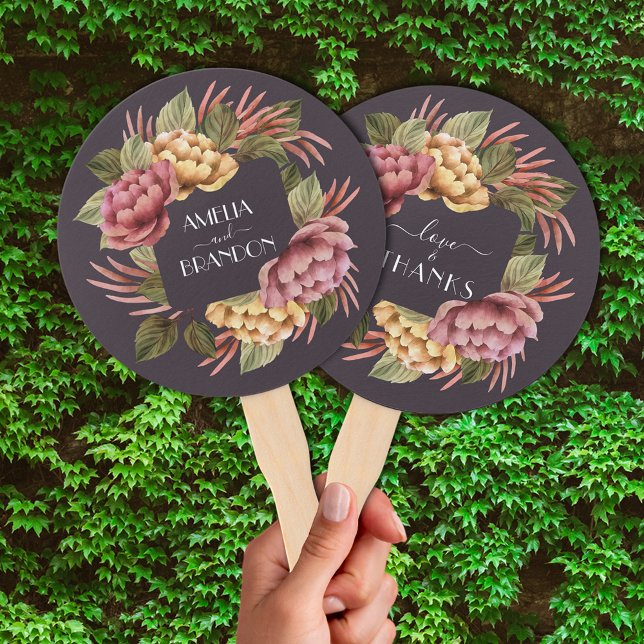 Elegant Watercolor Floral Wedding Hand Fan (Creator Uploaded)