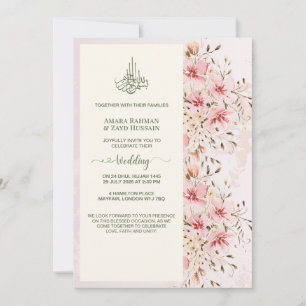 Elegant Watercolor Floral Wedding Invitation