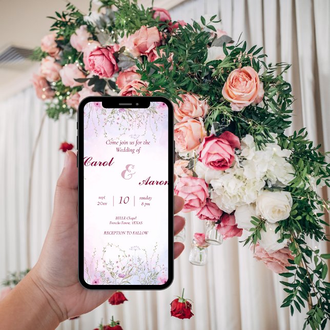 elegant WATERCOLOR FLORAL wedding  Invitation (Creator Uploaded)