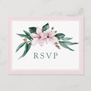 Elegant Watercolor Floral Wedding Meal Choice RSVP Postcard
