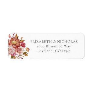 Elegant Watercolor Floral Wedding Return Address