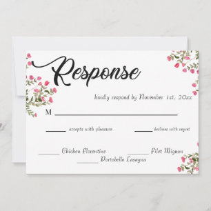 Elegant Watercolor Floral Wedding RSVP Card