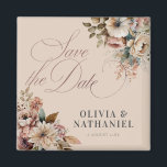 Elegant Watercolor Floral Wedding Save the Date Magnet<br><div class="desc">Elegant Watercolor Floral Wedding Save the Date magnet</div>