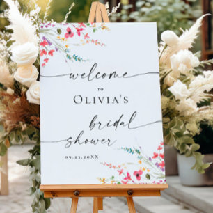 Elegant Watercolor Floral WELCOME Bridal Shower Poster