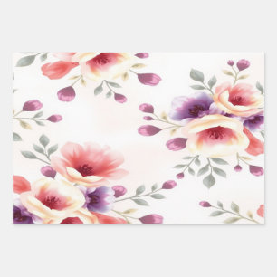 Elegant Watercolor Floral Wrapping Paper