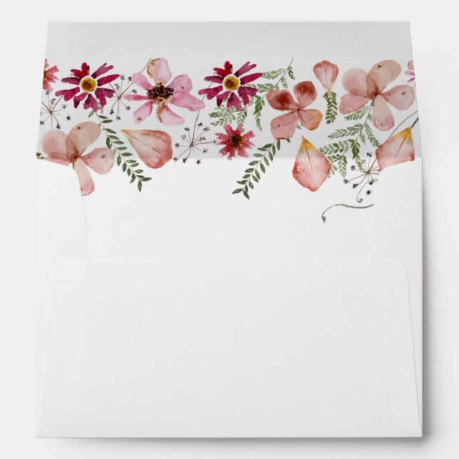 Elegant Watercolor Florals 5x7 Card Envelope (Back (Bottom))