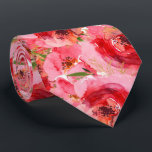 Elegant Watercolor Florals Pink Tie<br><div class="desc">Elegant watercolor pink peonies and greenery accented with gold leaves,  these cloth napkins are beautiful for your table for spring or summer or to decorate for a special occasion. MATCHING items in our Pink Peonies Collection.</div>