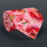 Elegant Watercolor Florals Pink Tie<br><div class="desc">Elegant watercolor pink peonies and greenery accented with gold leaves,  these cloth napkins are beautiful for your table for spring or summer or to decorate for a special occasion. MATCHING items in our Pink Peonies Collection.</div>