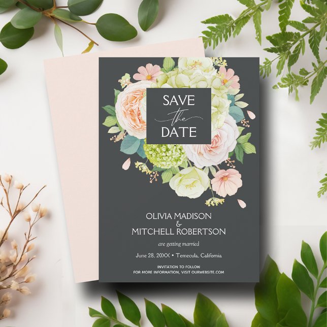 Elegant Watercolor Florals Wedding Save The Date (Creator Uploaded)