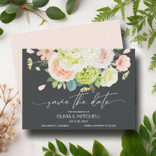 Elegant Watercolor Florals Wedding Save The Date
