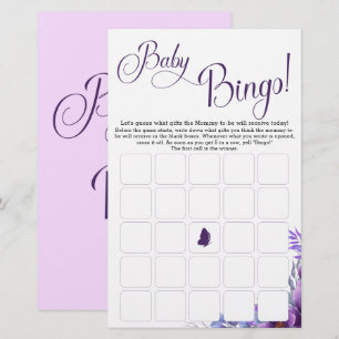 Elegant Watercolor Flower Baby Bingo Game Flyer