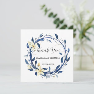 Elegant watercolor Flower blue Lily Floral Botanic Invitation