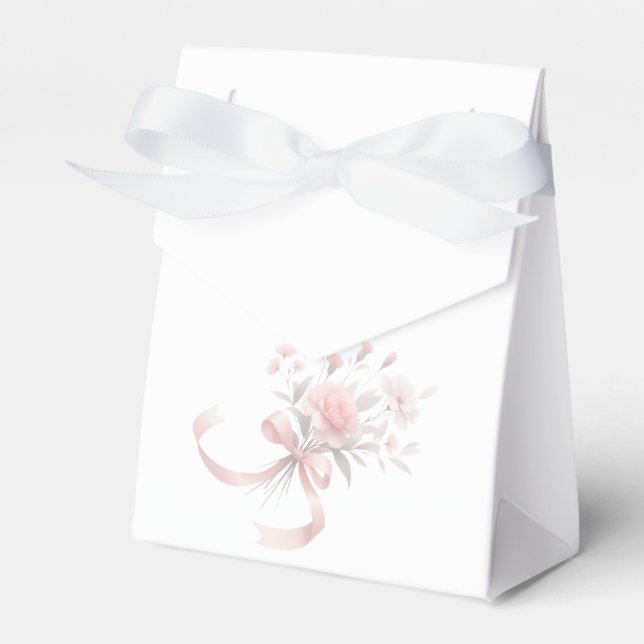 Elegant Watercolor Flower Bouquet Baby Shower Favour Box (Front Side)