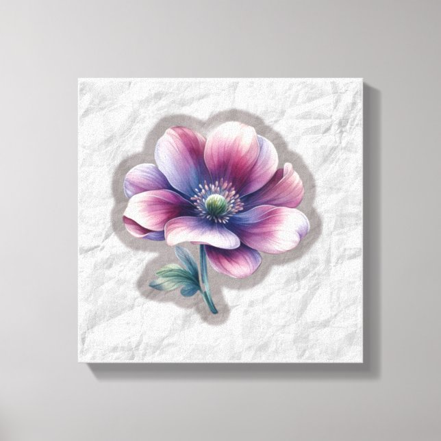 Elegant Watercolor Flower Canvas Art (Front)