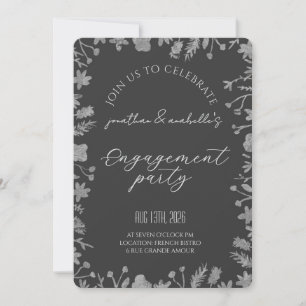 Elegant Watercolor Flower Engagement Celebration Invitation