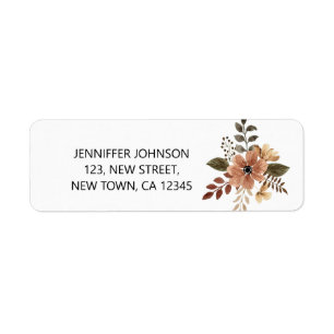 Elegant Watercolor Flower Return Address Label
