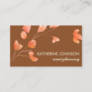 Elegant watercolor flowers boho chic floral business card