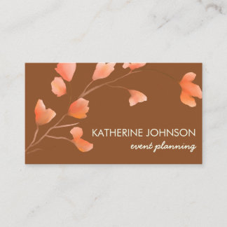 Elegant watercolor flowers boho chic floral calling card