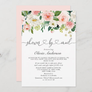 Elegant Watercolor Flowers Bridal Shower By Mail Invitation