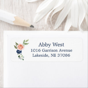 Elegant Watercolor Flowers Return Address Label