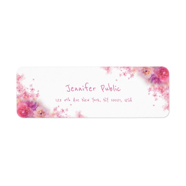 Elegant Watercolor Flowers Roses Floral Modern (Front)