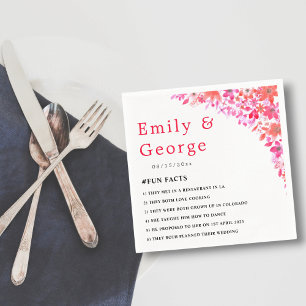 Elegant Watercolor Flowers Summer Floral Wedding Napkin