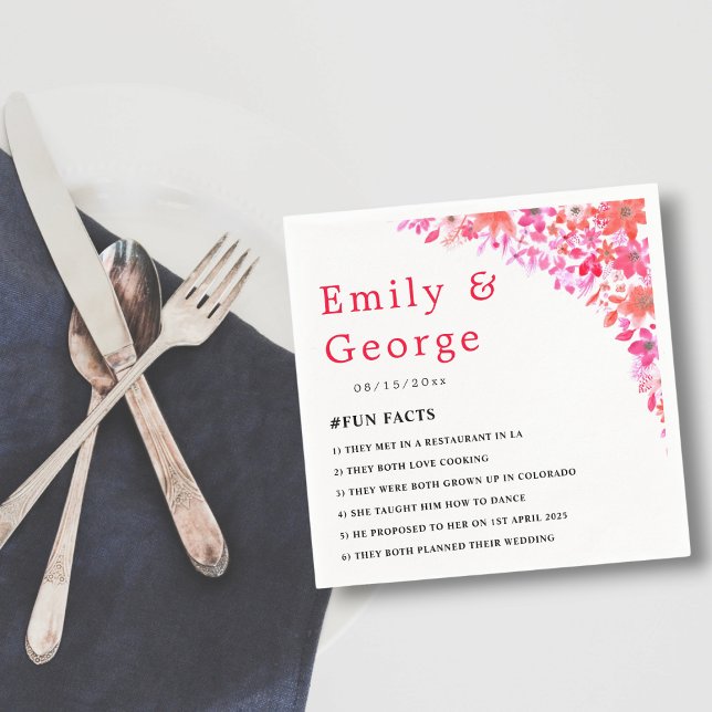 Elegant Watercolor Flowers Summer Floral Wedding Napkin (Creator Uploaded)