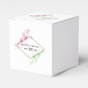 Elegant Watercolor Flowers Wedding Favour Box